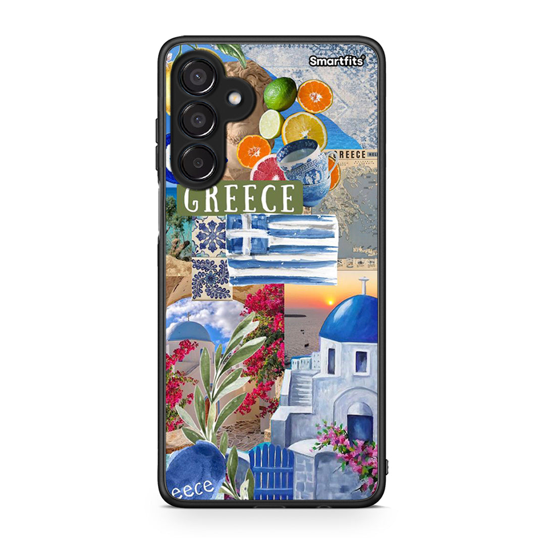Samsung Galaxy M15 All Greek Θήκη από τη Smartfits με σχέδιο στο πίσω μέρος και μαύρο περίβλημα | Smartphone case with colorful back and black bezels by Smartfits