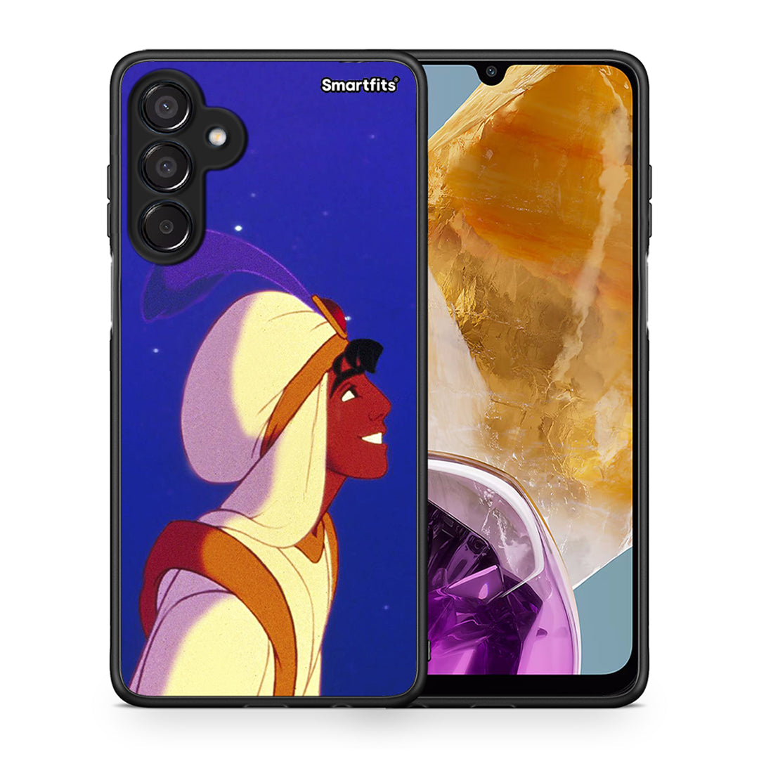 Θήκη Samsung Galaxy M15 Alladin And Jasmine Love 1 από τη Smartfits με σχέδιο στο πίσω μέρος και μαύρο περίβλημα | Samsung Galaxy M15 Alladin And Jasmine Love 1 case with colorful back and black bezels