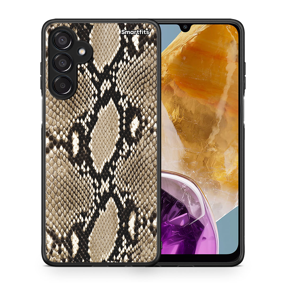 Θήκη Samsung Galaxy M15 Fashion Snake Animal από τη Smartfits με σχέδιο στο πίσω μέρος και μαύρο περίβλημα | Samsung Galaxy M15 Fashion Snake Animal case with colorful back and black bezels