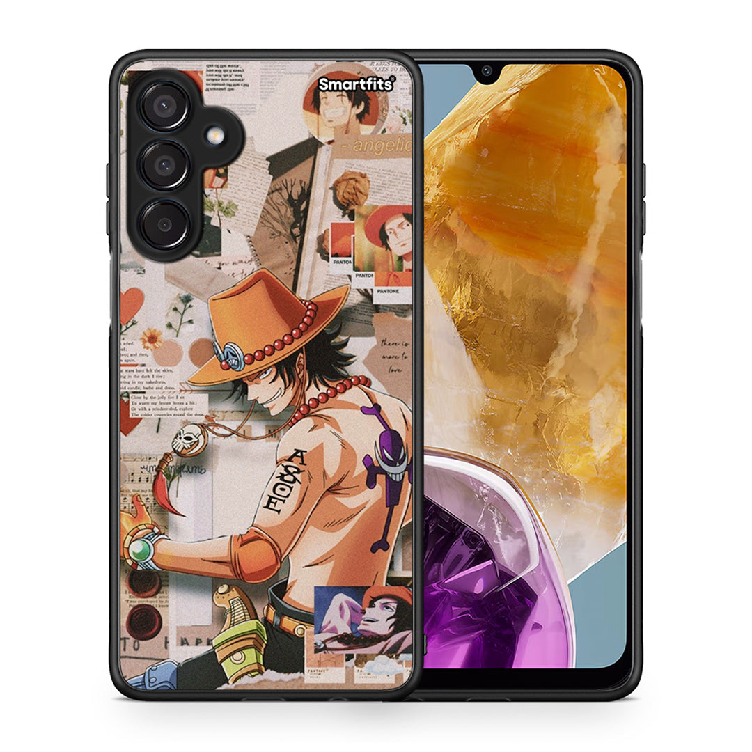 Θήκη Samsung Galaxy M15 Anime Collage από τη Smartfits με σχέδιο στο πίσω μέρος και μαύρο περίβλημα | Samsung Galaxy M15 Anime Collage case with colorful back and black bezels