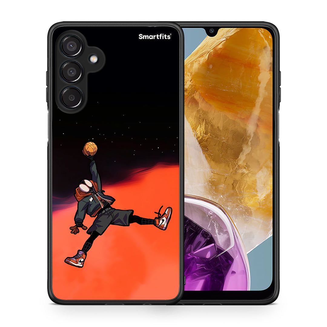 Θήκη Samsung Galaxy M15 Basketball Hero από τη Smartfits με σχέδιο στο πίσω μέρος και μαύρο περίβλημα | Samsung Galaxy M15 Basketball Hero case with colorful back and black bezels