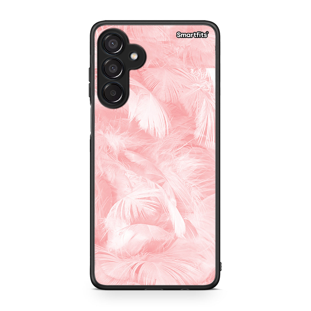 33 - Samsung Galaxy M15 Pink Feather Boho case, cover, bumper