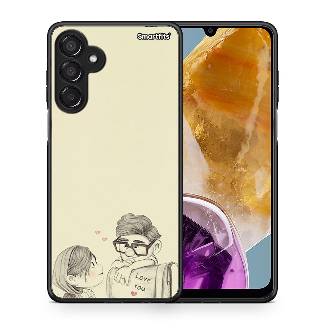 Θήκη Samsung Galaxy M15 Carl And Ellie από τη Smartfits με σχέδιο στο πίσω μέρος και μαύρο περίβλημα | Samsung Galaxy M15 Carl And Ellie case with colorful back and black bezels