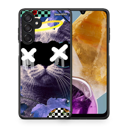 Θήκη Samsung Galaxy M15 Cat Collage από τη Smartfits με σχέδιο στο πίσω μέρος και μαύρο περίβλημα | Samsung Galaxy M15 Cat Collage case with colorful back and black bezels