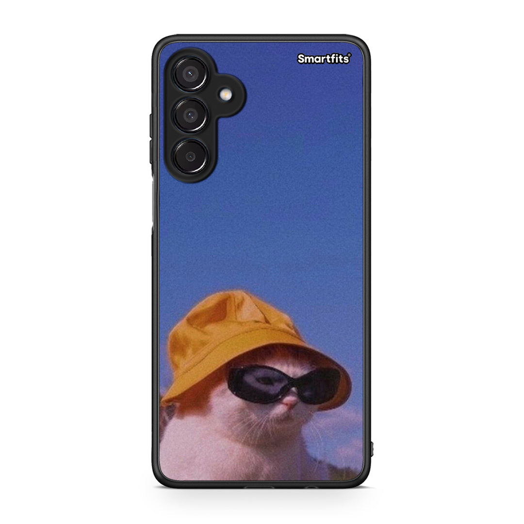 Samsung Galaxy M15 Cat Diva θήκη από τη Smartfits με σχέδιο στο πίσω μέρος και μαύρο περίβλημα | Smartphone case with colorful back and black bezels by Smartfits