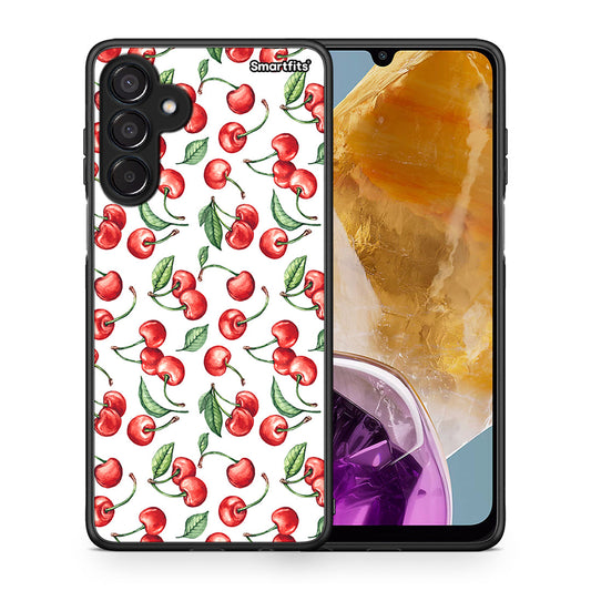 Θήκη Samsung Galaxy M15 Cherry Summer από τη Smartfits με σχέδιο στο πίσω μέρος και μαύρο περίβλημα | Samsung Galaxy M15 Cherry Summer case with colorful back and black bezels