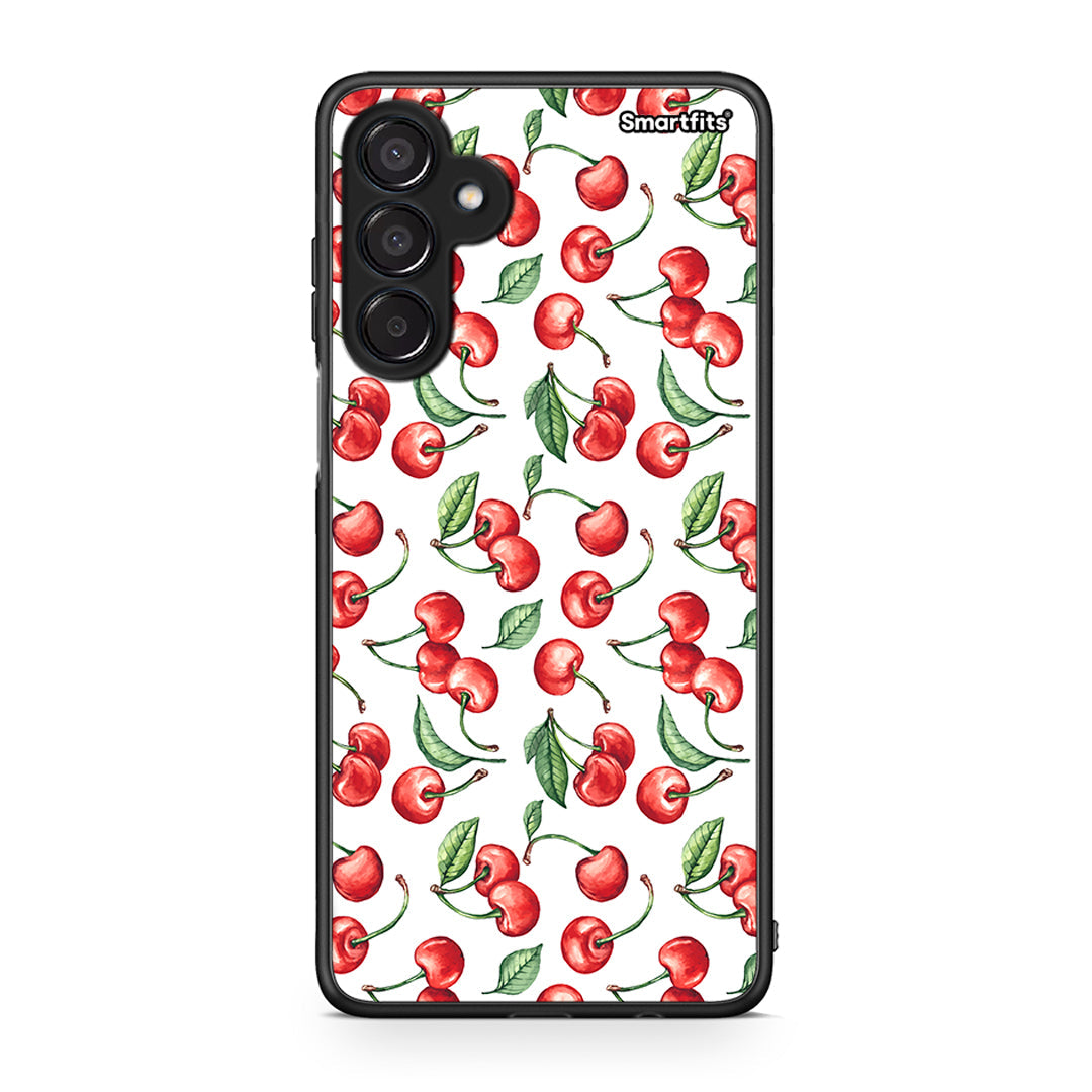 Samsung Galaxy M15 Cherry Summer θήκη από τη Smartfits με σχέδιο στο πίσω μέρος και μαύρο περίβλημα | Smartphone case with colorful back and black bezels by Smartfits