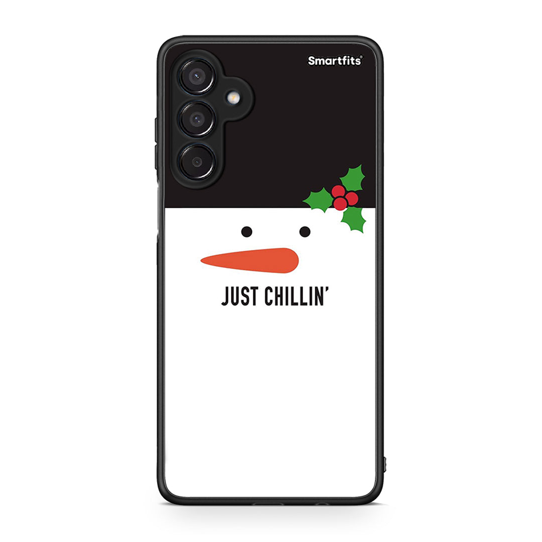 Samsung Galaxy M15 Christmas Chillin θήκη από τη Smartfits με σχέδιο στο πίσω μέρος και μαύρο περίβλημα | Smartphone case with colorful back and black bezels by Smartfits