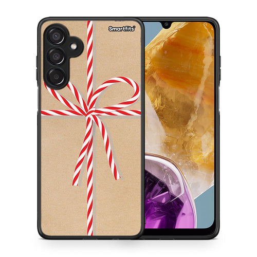 Θήκη Samsung Galaxy M15 Christmas Gift από τη Smartfits με σχέδιο στο πίσω μέρος και μαύρο περίβλημα | Samsung Galaxy M15 Christmas Gift case with colorful back and black bezels