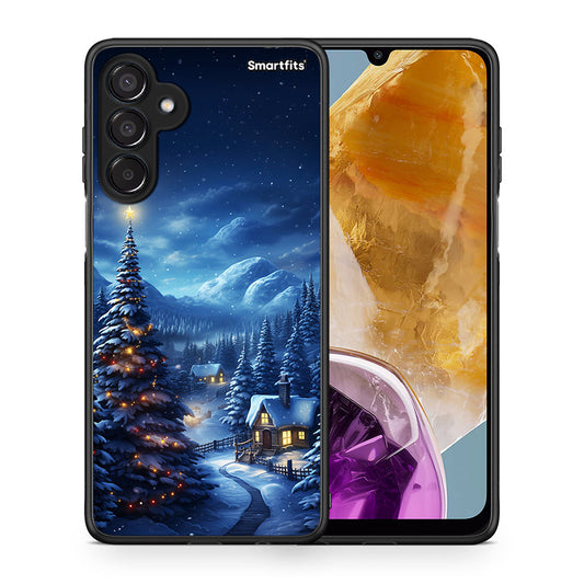 Θήκη Samsung Galaxy M15 Christmas Scenery από τη Smartfits με σχέδιο στο πίσω μέρος και μαύρο περίβλημα | Samsung Galaxy M15 Christmas Scenery case with colorful back and black bezels