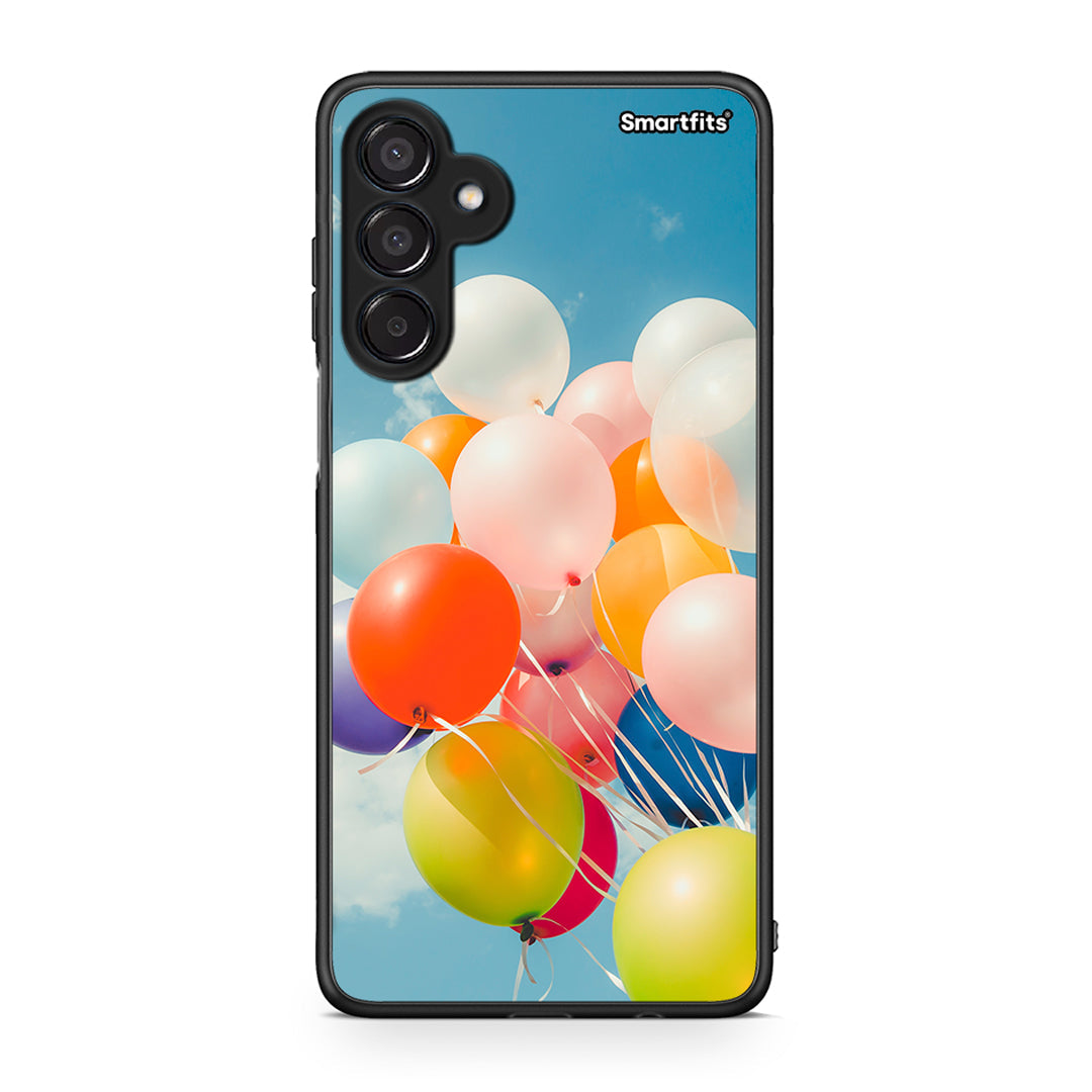 Samsung Galaxy M15 Colorful Balloons θήκη από τη Smartfits με σχέδιο στο πίσω μέρος και μαύρο περίβλημα | Smartphone case with colorful back and black bezels by Smartfits