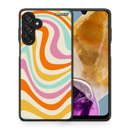 Θήκη Samsung Galaxy M15 Colourful Waves από τη Smartfits με σχέδιο στο πίσω μέρος και μαύρο περίβλημα | Samsung Galaxy M15 Colourful Waves case with colorful back and black bezels