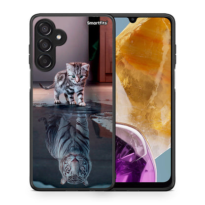 Θήκη Samsung Galaxy M15 Tiger Cute από τη Smartfits με σχέδιο στο πίσω μέρος και μαύρο περίβλημα | Samsung Galaxy M15 Tiger Cute case with colorful back and black bezels