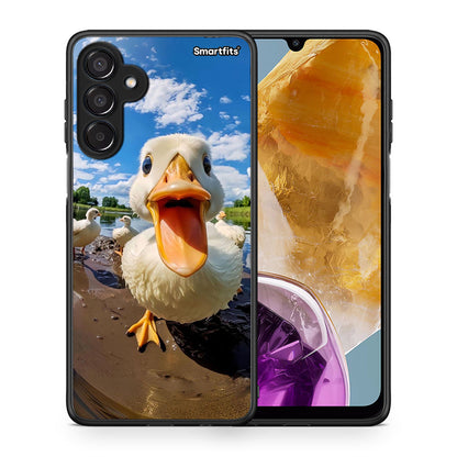 Θήκη Samsung Galaxy M15 Duck Face από τη Smartfits με σχέδιο στο πίσω μέρος και μαύρο περίβλημα | Samsung Galaxy M15 Duck Face case with colorful back and black bezels