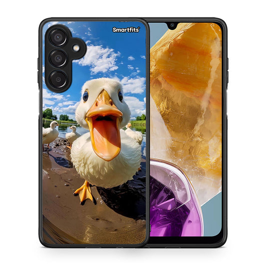 Θήκη Samsung Galaxy M15 Duck Face από τη Smartfits με σχέδιο στο πίσω μέρος και μαύρο περίβλημα | Samsung Galaxy M15 Duck Face case with colorful back and black bezels