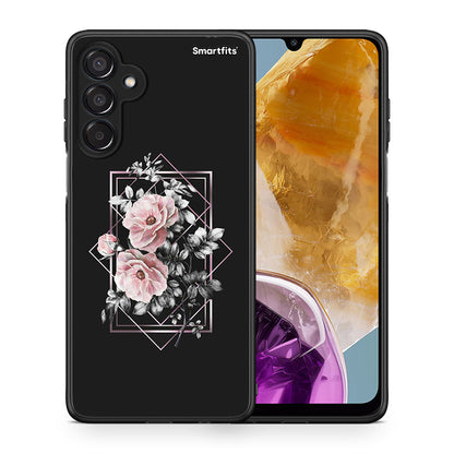 Θήκη Samsung Galaxy M15 Frame Flower από τη Smartfits με σχέδιο στο πίσω μέρος και μαύρο περίβλημα | Samsung Galaxy M15 Frame Flower case with colorful back and black bezels