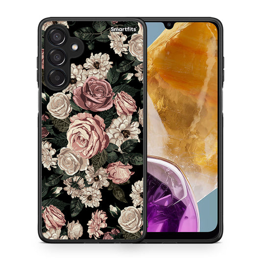 Θήκη Samsung Galaxy M15 Wild Roses Flower από τη Smartfits με σχέδιο στο πίσω μέρος και μαύρο περίβλημα | Samsung Galaxy M15 Wild Roses Flower case with colorful back and black bezels