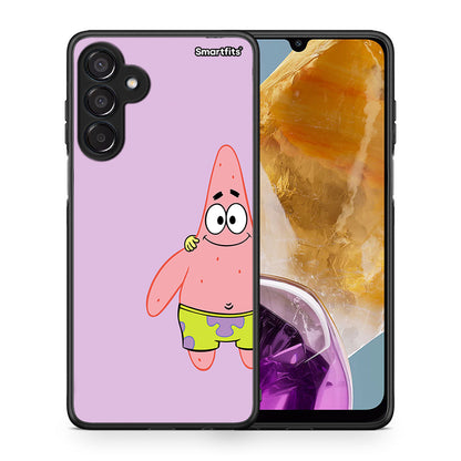 Θήκη Samsung Galaxy M15 Friends Patrick από τη Smartfits με σχέδιο στο πίσω μέρος και μαύρο περίβλημα | Samsung Galaxy M15 Friends Patrick case with colorful back and black bezels