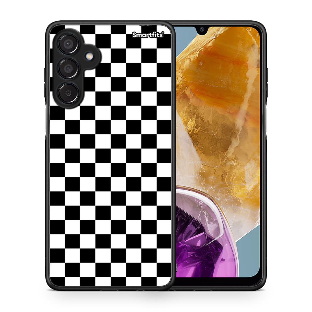Θήκη Samsung Galaxy M15 Squares Geometric από τη Smartfits με σχέδιο στο πίσω μέρος και μαύρο περίβλημα | Samsung Galaxy M15 Squares Geometric case with colorful back and black bezels