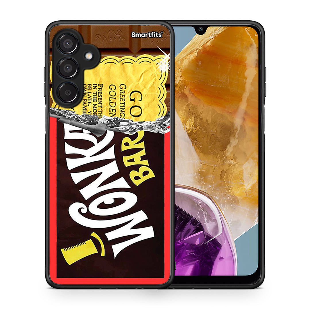 Θήκη Samsung Galaxy M15 Golden Ticket από τη Smartfits με σχέδιο στο πίσω μέρος και μαύρο περίβλημα | Samsung Galaxy M15 Golden Ticket case with colorful back and black bezels