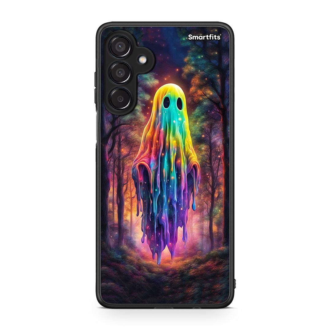 Samsung Galaxy M15 Halloween Ghost θήκη από τη Smartfits με σχέδιο στο πίσω μέρος και μαύρο περίβλημα | Smartphone case with colorful back and black bezels by Smartfits