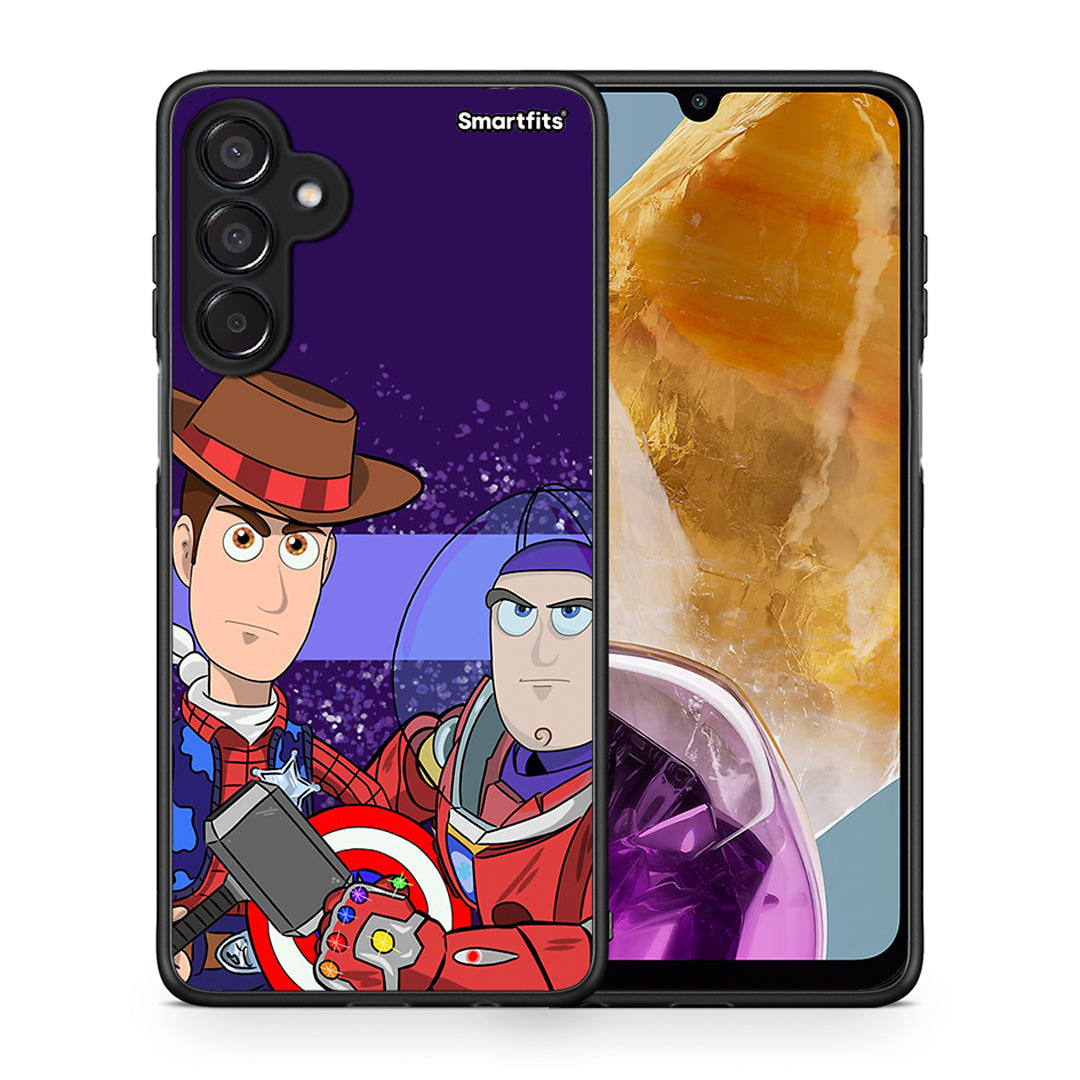 Θήκη Samsung Galaxy M15 Infinity Story από τη Smartfits με σχέδιο στο πίσω μέρος και μαύρο περίβλημα | Samsung Galaxy M15 Infinity Story case with colorful back and black bezels