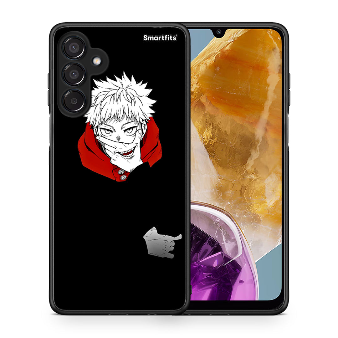 Θήκη Samsung Galaxy M15 Itadori Anime από τη Smartfits με σχέδιο στο πίσω μέρος και μαύρο περίβλημα | Samsung Galaxy M15 Itadori Anime case with colorful back and black bezels