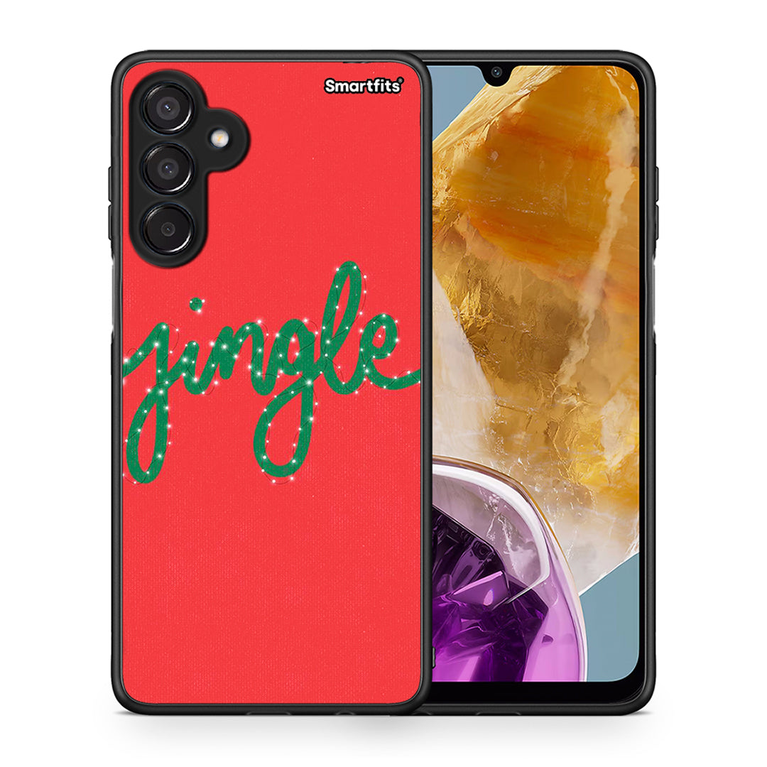 Θήκη Samsung Galaxy M15 Jingle Xmas από τη Smartfits με σχέδιο στο πίσω μέρος και μαύρο περίβλημα | Samsung Galaxy M15 Jingle Xmas case with colorful back and black bezels