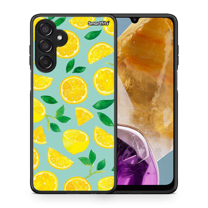 Θήκη Samsung Galaxy M15 Lemons από τη Smartfits με σχέδιο στο πίσω μέρος και μαύρο περίβλημα | Samsung Galaxy M15 Lemons case with colorful back and black bezels