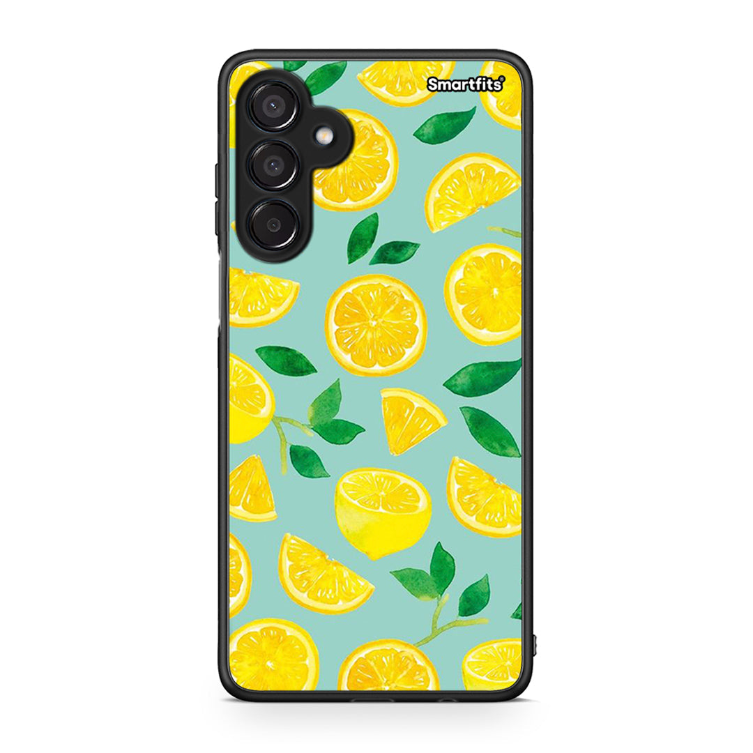 Samsung Galaxy M15 Lemons θήκη από τη Smartfits με σχέδιο στο πίσω μέρος και μαύρο περίβλημα | Smartphone case with colorful back and black bezels by Smartfits