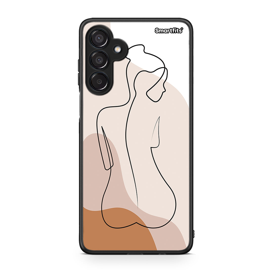 Samsung Galaxy M15 LineArt Woman θήκη από τη Smartfits με σχέδιο στο πίσω μέρος και μαύρο περίβλημα | Smartphone case with colorful back and black bezels by Smartfits