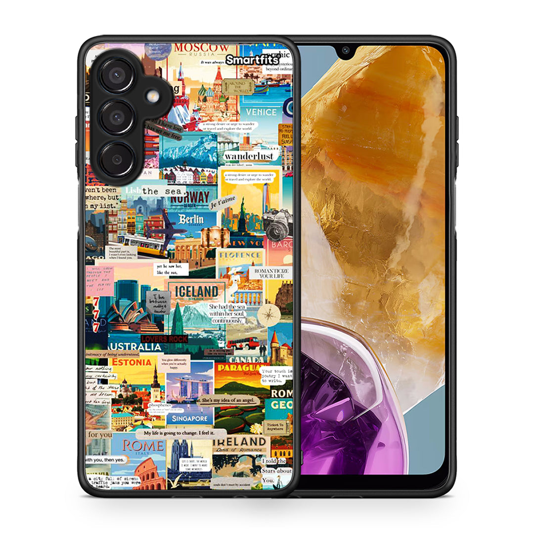 Θήκη Samsung Galaxy M15 Live To Travel από τη Smartfits με σχέδιο στο πίσω μέρος και μαύρο περίβλημα | Samsung Galaxy M15 Live To Travel case with colorful back and black bezels
