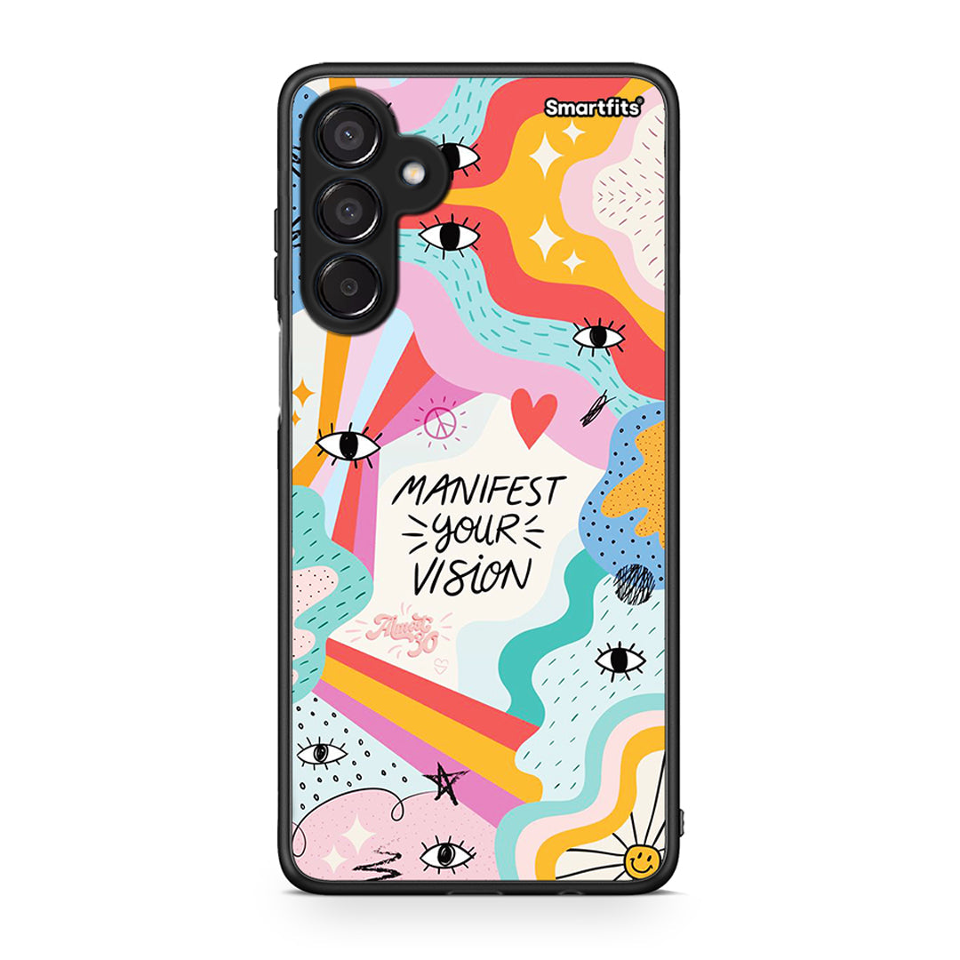 Samsung Galaxy M15 Manifest Your Vision θήκη από τη Smartfits με σχέδιο στο πίσω μέρος και μαύρο περίβλημα | Smartphone case with colorful back and black bezels by Smartfits