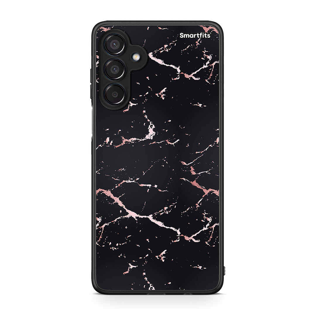 4 - Samsung Galaxy M15 Black Rosegold Marble case, cover, bumper