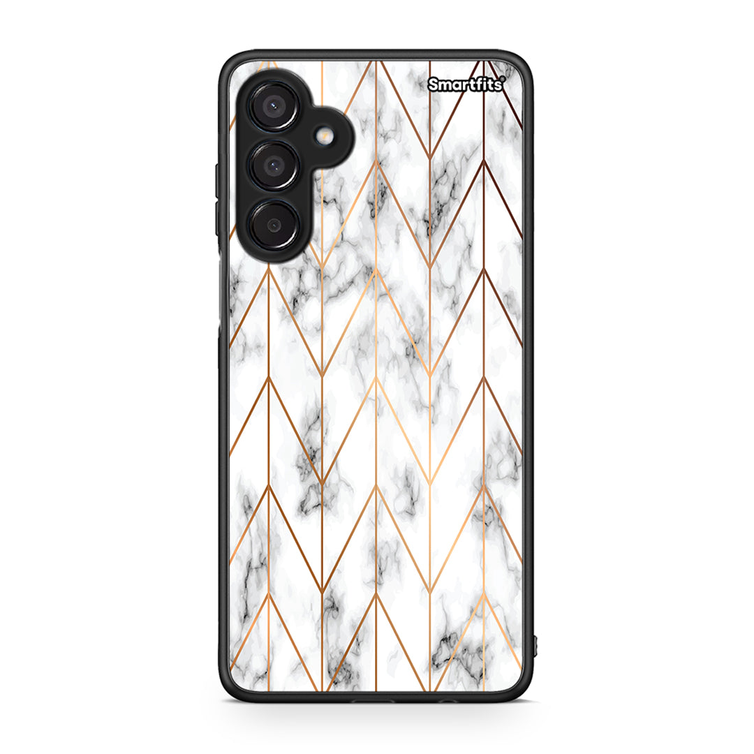 44 - Samsung Galaxy M15 Gold Geometric Marble case, cover, bumper