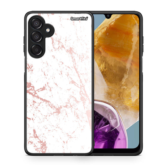 Θήκη Samsung Galaxy M15 Pink Splash Marble από τη Smartfits με σχέδιο στο πίσω μέρος και μαύρο περίβλημα | Samsung Galaxy M15 Pink Splash Marble case with colorful back and black bezels