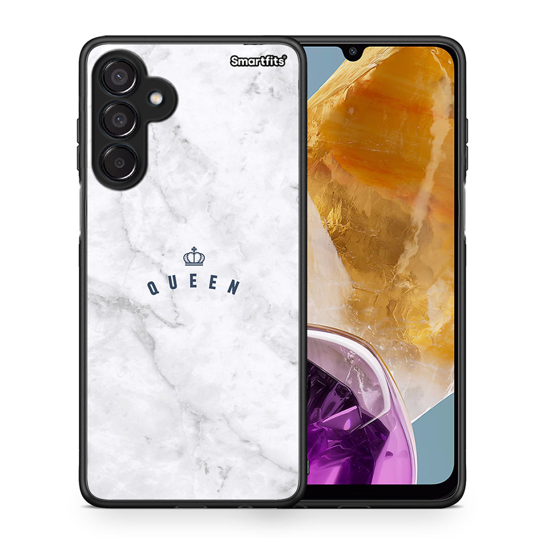 Θήκη Samsung Galaxy M15 Queen Marble από τη Smartfits με σχέδιο στο πίσω μέρος και μαύρο περίβλημα | Samsung Galaxy M15 Queen Marble case with colorful back and black bezels