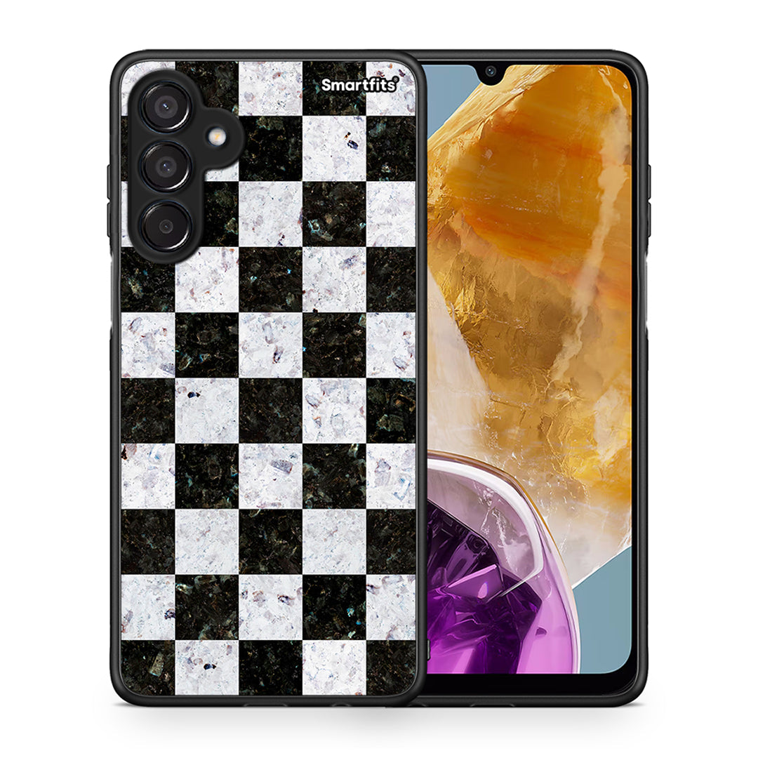 Θήκη Samsung Galaxy M15 Square Geometric Marble από τη Smartfits με σχέδιο στο πίσω μέρος και μαύρο περίβλημα | Samsung Galaxy M15 Square Geometric Marble case with colorful back and black bezels