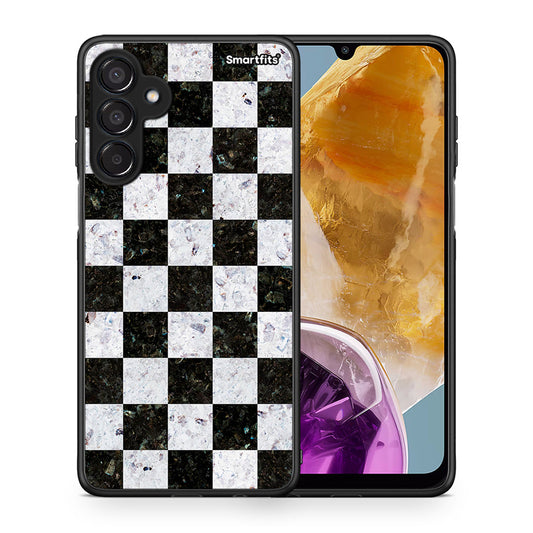 Θήκη Samsung Galaxy M15 Square Geometric Marble από τη Smartfits με σχέδιο στο πίσω μέρος και μαύρο περίβλημα | Samsung Galaxy M15 Square Geometric Marble case with colorful back and black bezels