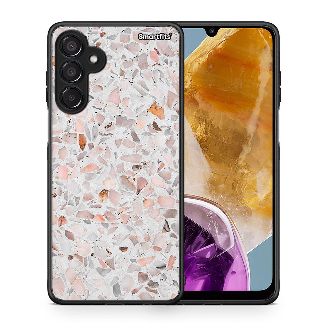 Θήκη Samsung Galaxy M15 Marble Terrazzo από τη Smartfits με σχέδιο στο πίσω μέρος και μαύρο περίβλημα | Samsung Galaxy M15 Marble Terrazzo case with colorful back and black bezels