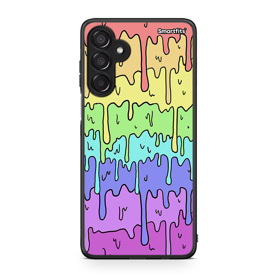 Samsung Galaxy M15 Melting Rainbow θήκη από τη Smartfits με σχέδιο στο πίσω μέρος και μαύρο περίβλημα | Smartphone case with colorful back and black bezels by Smartfits