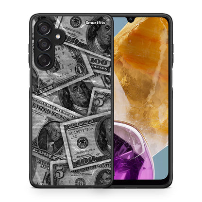 Θήκη Samsung Galaxy M15 Money Dollars από τη Smartfits με σχέδιο στο πίσω μέρος και μαύρο περίβλημα | Samsung Galaxy M15 Money Dollars case with colorful back and black bezels