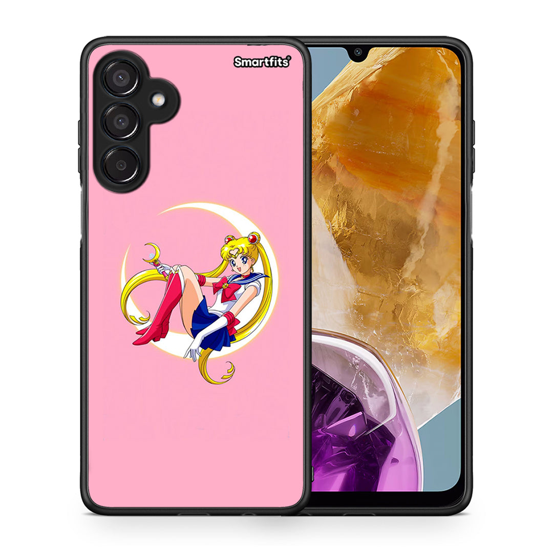 Θήκη Samsung Galaxy M15 Moon Girl από τη Smartfits με σχέδιο στο πίσω μέρος και μαύρο περίβλημα | Samsung Galaxy M15 Moon Girl case with colorful back and black bezels