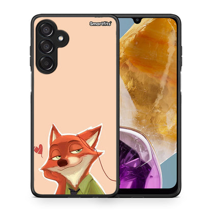 Θήκη Samsung Galaxy M15 Nick Wilde And Judy Hopps Love 1 από τη Smartfits με σχέδιο στο πίσω μέρος και μαύρο περίβλημα | Samsung Galaxy M15 Nick Wilde And Judy Hopps Love 1 case with colorful back and black bezels