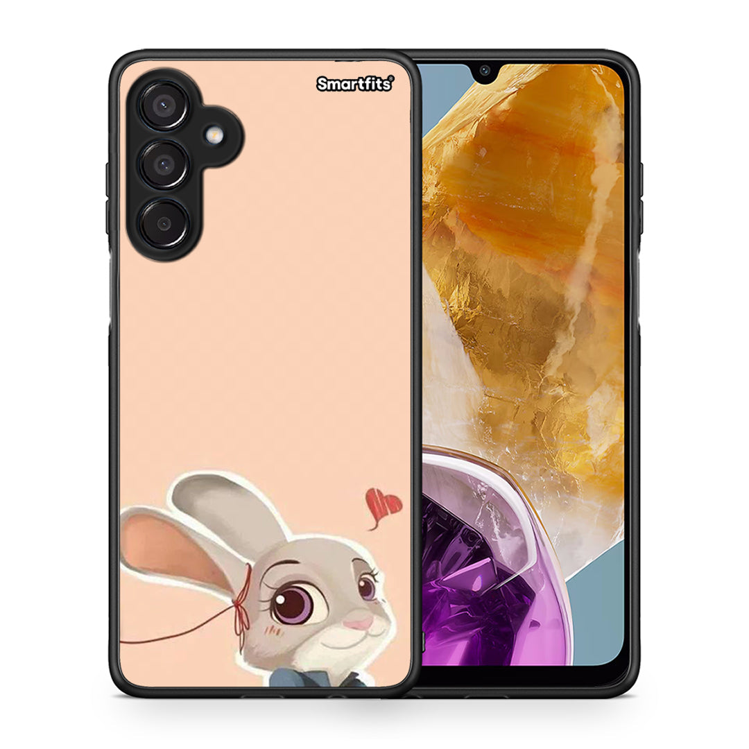 Θήκη Samsung Galaxy M15 Nick Wilde And Judy Hopps Love 2 από τη Smartfits με σχέδιο στο πίσω μέρος και μαύρο περίβλημα | Samsung Galaxy M15 Nick Wilde And Judy Hopps Love 2 case with colorful back and black bezels