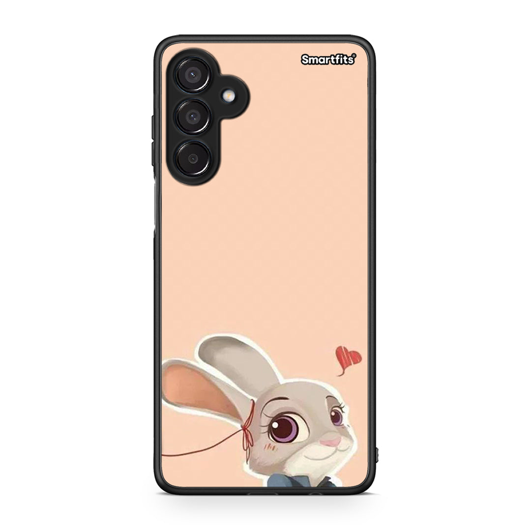 Samsung Galaxy M15 Nick Wilde And Judy Hopps Love 2 θήκη από τη Smartfits με σχέδιο στο πίσω μέρος και μαύρο περίβλημα | Smartphone case with colorful back and black bezels by Smartfits