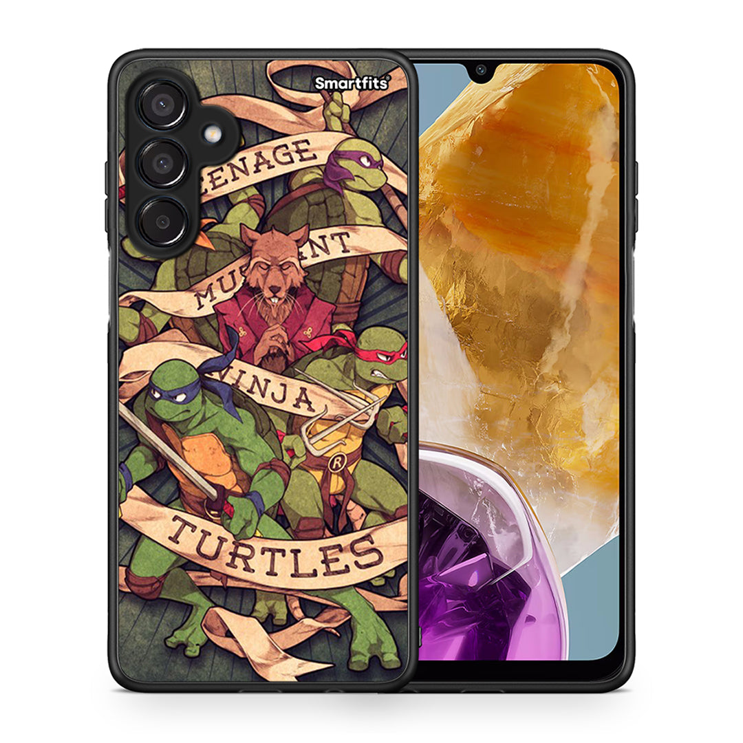 Θήκη Samsung Galaxy M15 Ninja Turtles από τη Smartfits με σχέδιο στο πίσω μέρος και μαύρο περίβλημα | Samsung Galaxy M15 Ninja Turtles case with colorful back and black bezels