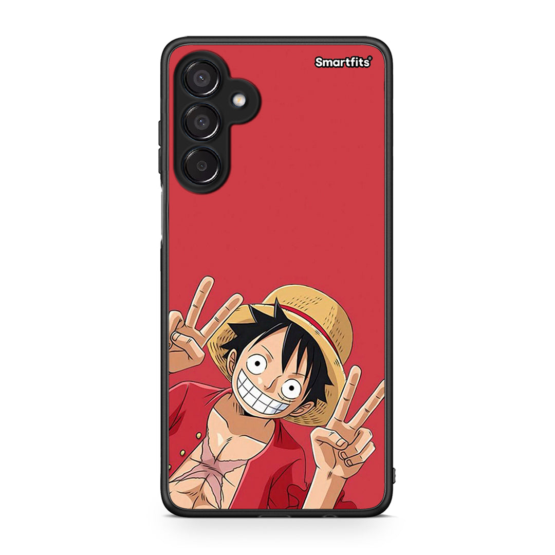 Samsung Galaxy M15 Pirate Luffy Θήκη από τη Smartfits με σχέδιο στο πίσω μέρος και μαύρο περίβλημα | Smartphone case with colorful back and black bezels by Smartfits