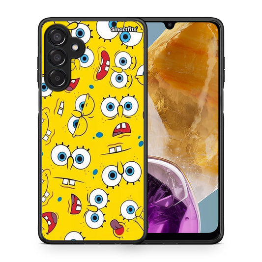 Θήκη Samsung Galaxy M15 Sponge PopArt από τη Smartfits με σχέδιο στο πίσω μέρος και μαύρο περίβλημα | Samsung Galaxy M15 Sponge PopArt case with colorful back and black bezels