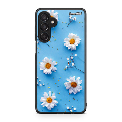Samsung Galaxy M15 Real Daisies θήκη από τη Smartfits με σχέδιο στο πίσω μέρος και μαύρο περίβλημα | Smartphone case with colorful back and black bezels by Smartfits
